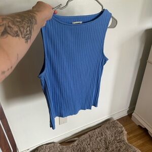 Madewell Blue Ribbed Tank Top